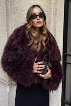 Thickened Plush Collar Solid Warm Short Coat image 1