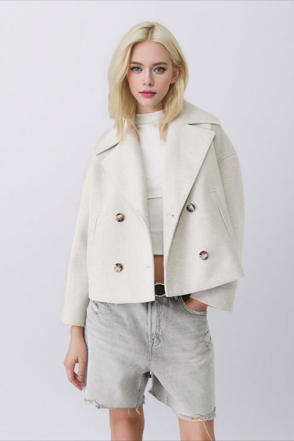 Oversized Lapel Wool Blend Jacket image 4
