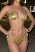 Simple Gold Silver Metal Bikini Set image 1