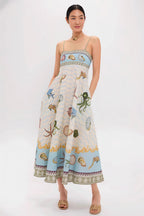 High Waist Print Cami Casual Maxi Dress image 1