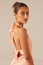 Elegant Solid V Neck Slim Fit Maxi Dress image 12