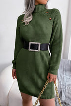Long Sleeve Button Knit Sweater Dress image 11