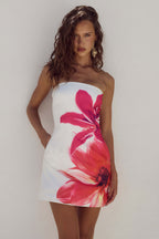 Sexy Strapless Floral Print Bodycon Mini Dress image 3