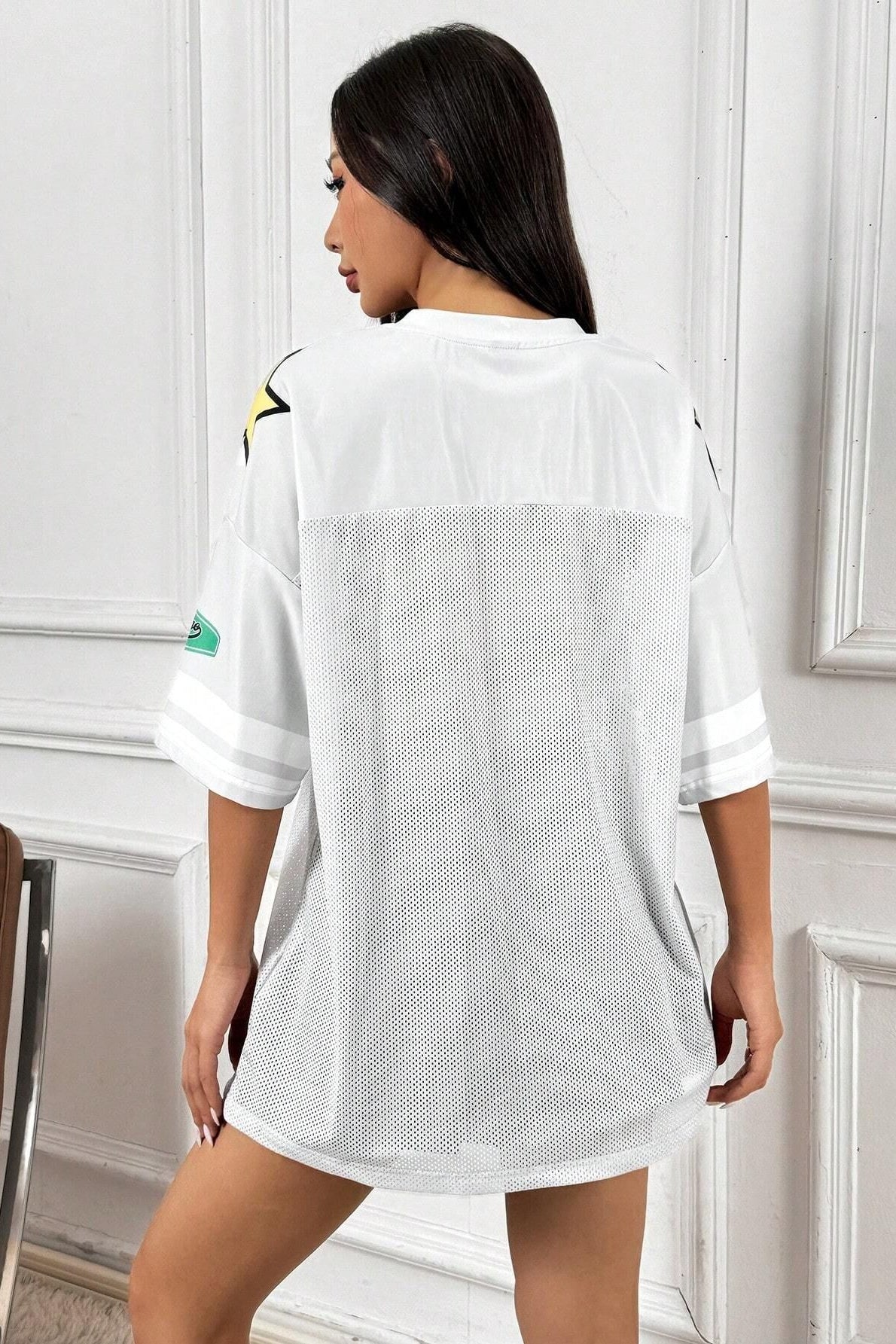 Fashion Loose Street Print Color Block Sporty T-shirt image 11