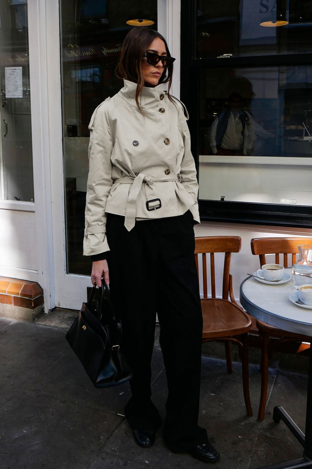 Stand Collar Belted Short Jacket image 2