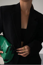 Black Slouchy Retro Style Blazer image 2