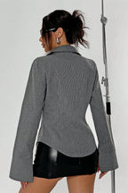 Button Striped Long Sleeve Shirt Cardigan Blouse image 4