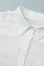 Solid Cotton Wrinkled Shirt Pants Two Piece Set image 6