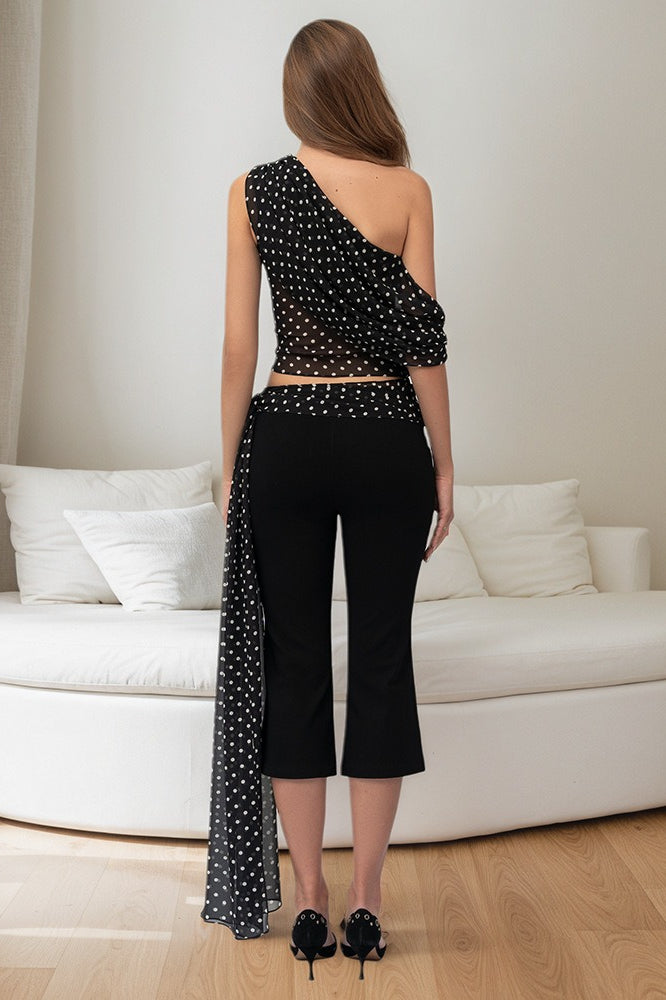 Polka Dot Sleeveless Top Two Pieces Set image 3