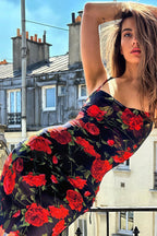 Floral Print Spaghetti Strap Vacation Maxi  Vacation Dress image 3