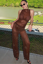 Transparent Sequin Wide Leg Pant image 2
