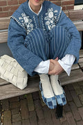 Blue Floral Cotton Coat image 1