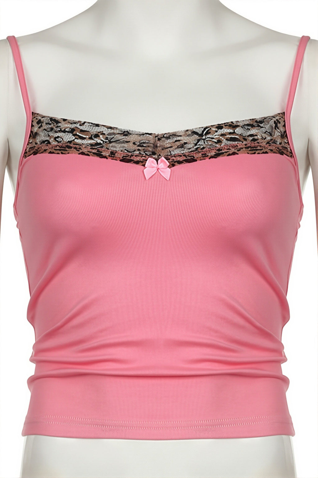 Leopard Lace Splice U Neck Cami Top image 5