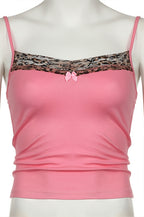 Leopard Lace Splice U Neck Cami Top image 5