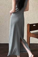 Sleeveless Checkered Bodycon Maxi Dress image 6