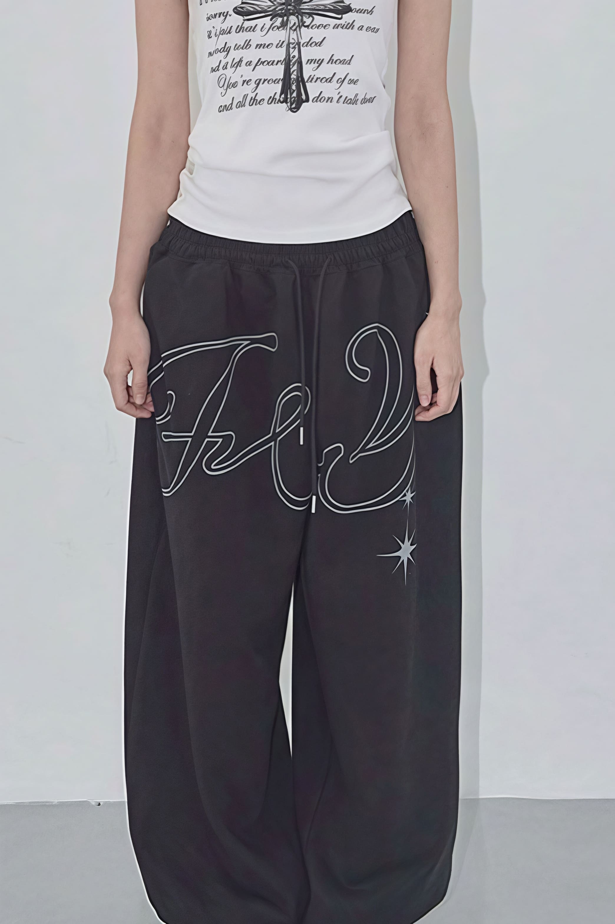 Vintage Hip Hop Graphic Baggy Straight Pants image 3