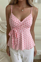 Sexy Basic Tie Waist Stretchy Cami Top image 1