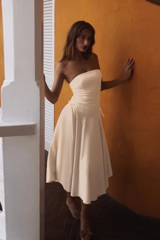 Autumn New Chic Bowknot Strapless Slim Fit Party Dress image 4