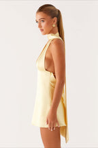 Deep V Backless Ribbon Cocktail Dress image 17