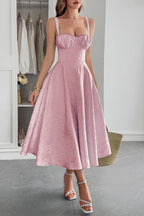 Jacquard Spaghetti Strap Cocktail Dress image 4