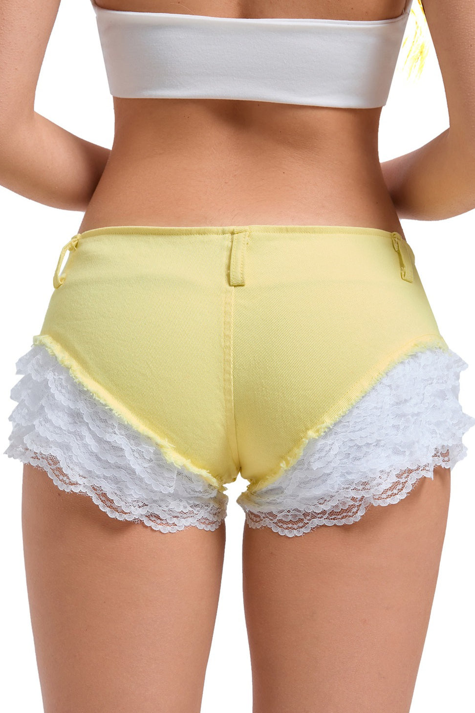 Sexy Layered Lace Patchwork Denim Shorts image 4