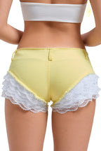 Sexy Layered Lace Patchwork Denim Shorts image 4