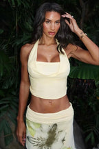 Sexy Halter Cowl Neck Backless Top Bodycon Skirt Set image 3