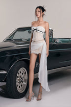 Floral Boned Corset Strapless Bodycon Mini Dress image 3