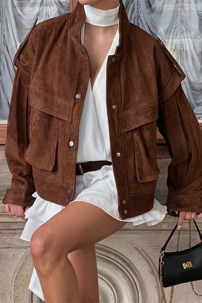Wide Shoulder Suede Pocket Jacket image 3