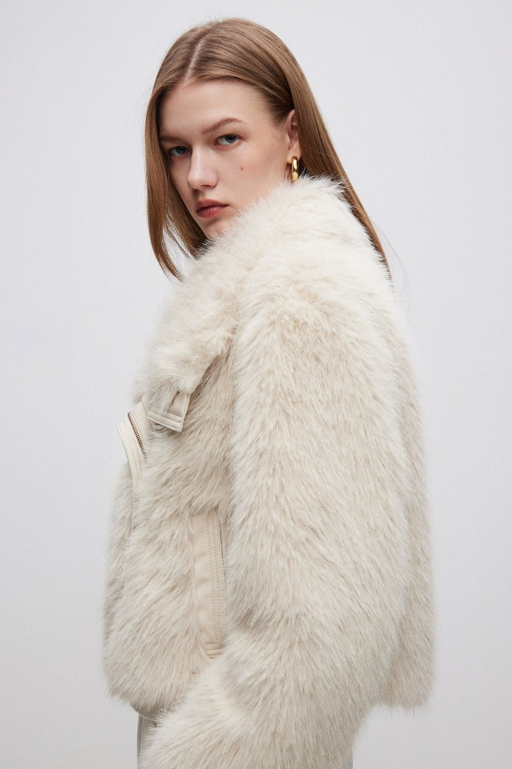 Plush Paneled Thick Warm Notch Collar Coat image 3