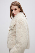 Plush Paneled Thick Warm Notch Collar Coat image 3