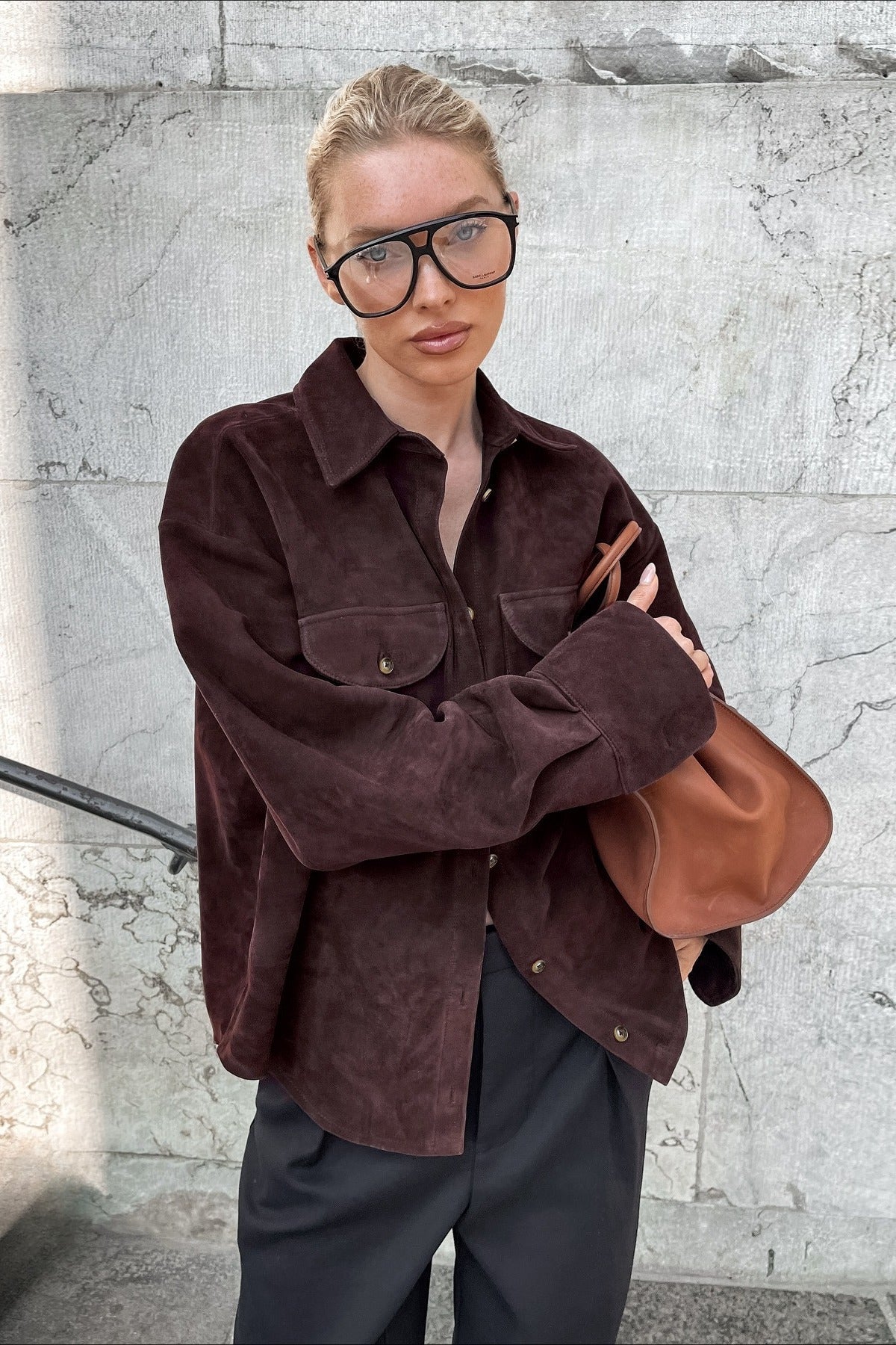 Vintage Loose Fit Suede Jacket image 1