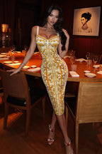 Elegant Vintage Printed Midi Dress image 1
