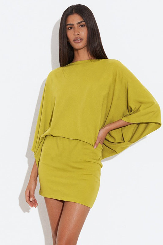 Chic Back Deep V Cowl Neck Loose Mini Dress image 3