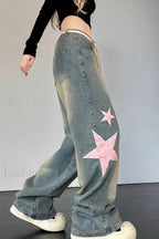 Wide Leg Patchwork Heart Jeans image 17