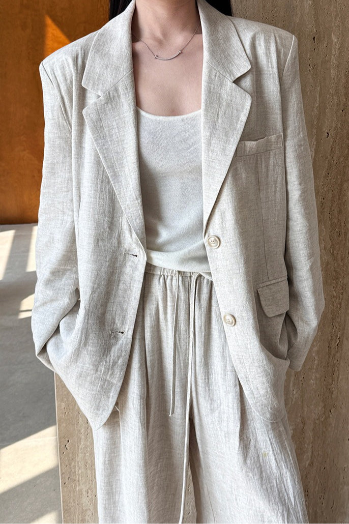 Casual Tencel Linen Suit Blazer image 3