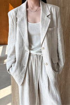 Casual Tencel Linen Suit Blazer image 3