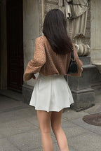 White Pleated High-Waisted Mini Skirt image 2
