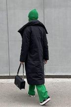 Long Stand Collar Relaxed Quilted Puffer Jacket image 24