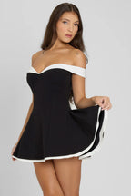 Contrast Bustier Ruffle Cocktail Dress image 3