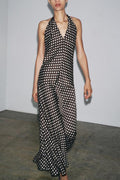 Polka Dot Halter Neck Maxi Dress image 1