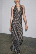 Polka Dot Halter Neck Maxi Dress image 1