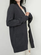 Anya Open Cardigan detail view styled for Avrienne