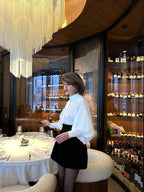 Puff Sleeve Stand Collar White Blouse image 9