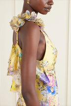 Floral Ruffle Strap Backless Maxi Dress image 4