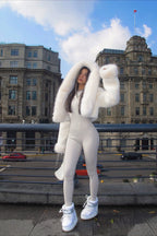 Solid Color Plush Warm Short Hooded Coat image 6