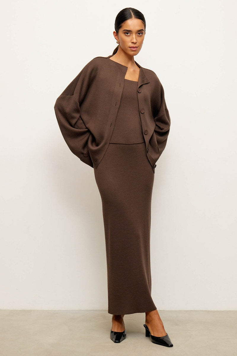 Elegant Minimalist Knit Long Sleeve Cardigan Cami Three Piece Set image 14