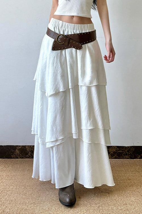 Asymmetrical A-Line Maxi Skirt image 1