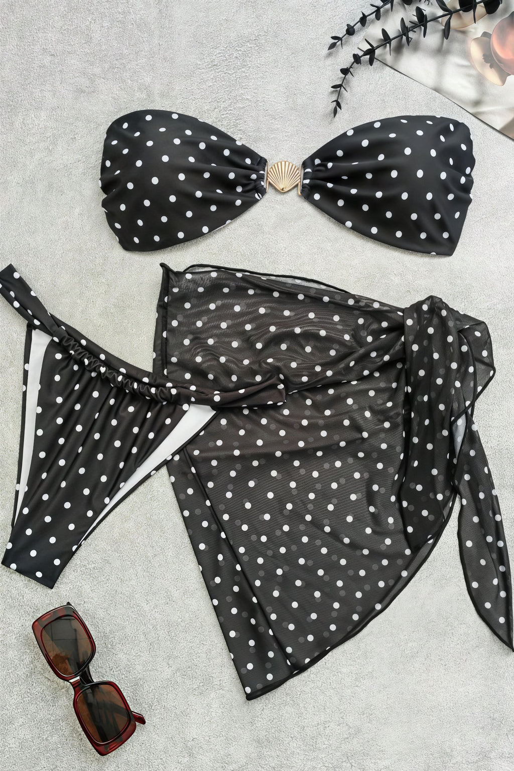 Polka Dot Three Piece Swim Set image 5