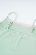 Contrast Lace Knit Slim Cami Top image 5